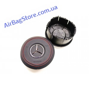 Mercedes кожа чёрный, красная строчка